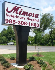 The sign outside of our veterinary hospital